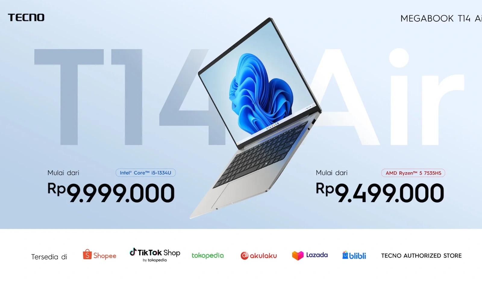 Harga dan Ketersediaan Tecno Megabook T14 Air